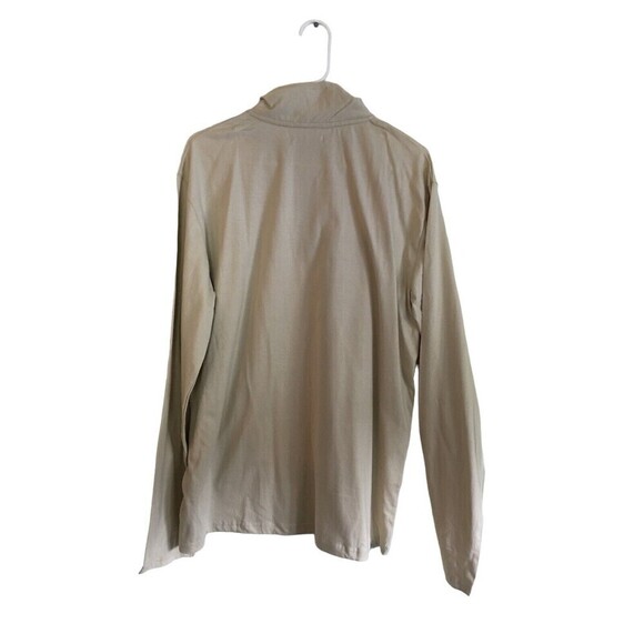 Atlas For Men Shirt Men's Size Large Beige Logo Collar Zip Long Sleeve - Picture 6 of 7